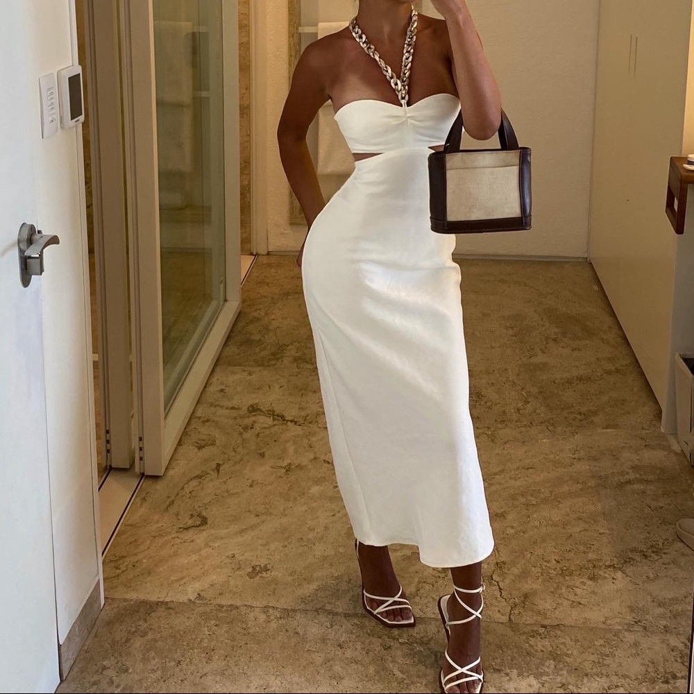 Zara Cut Out Chain Strap Midi Dress